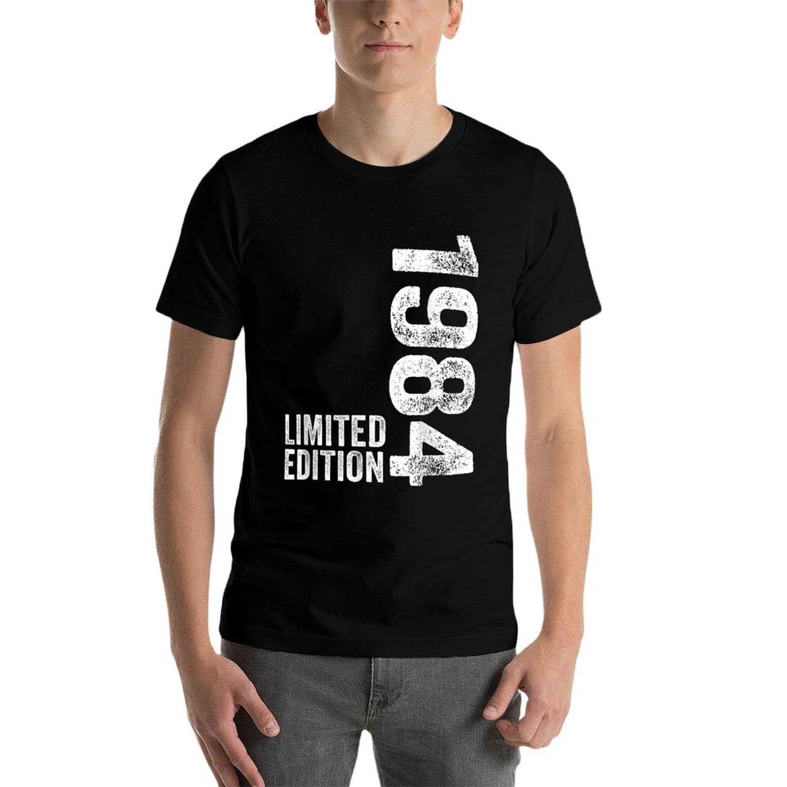 40 Year Old Born 1984 40th Birthday  Ribbed Collar T-Shirt