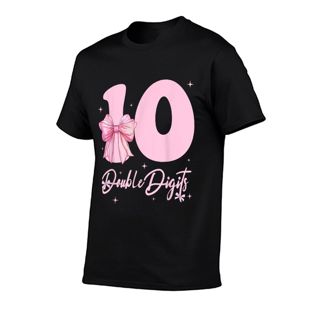 10th Birthday Coquette Bow 10 Year Old Girl 10 Double Digits  Odor-resistant T-Shirt