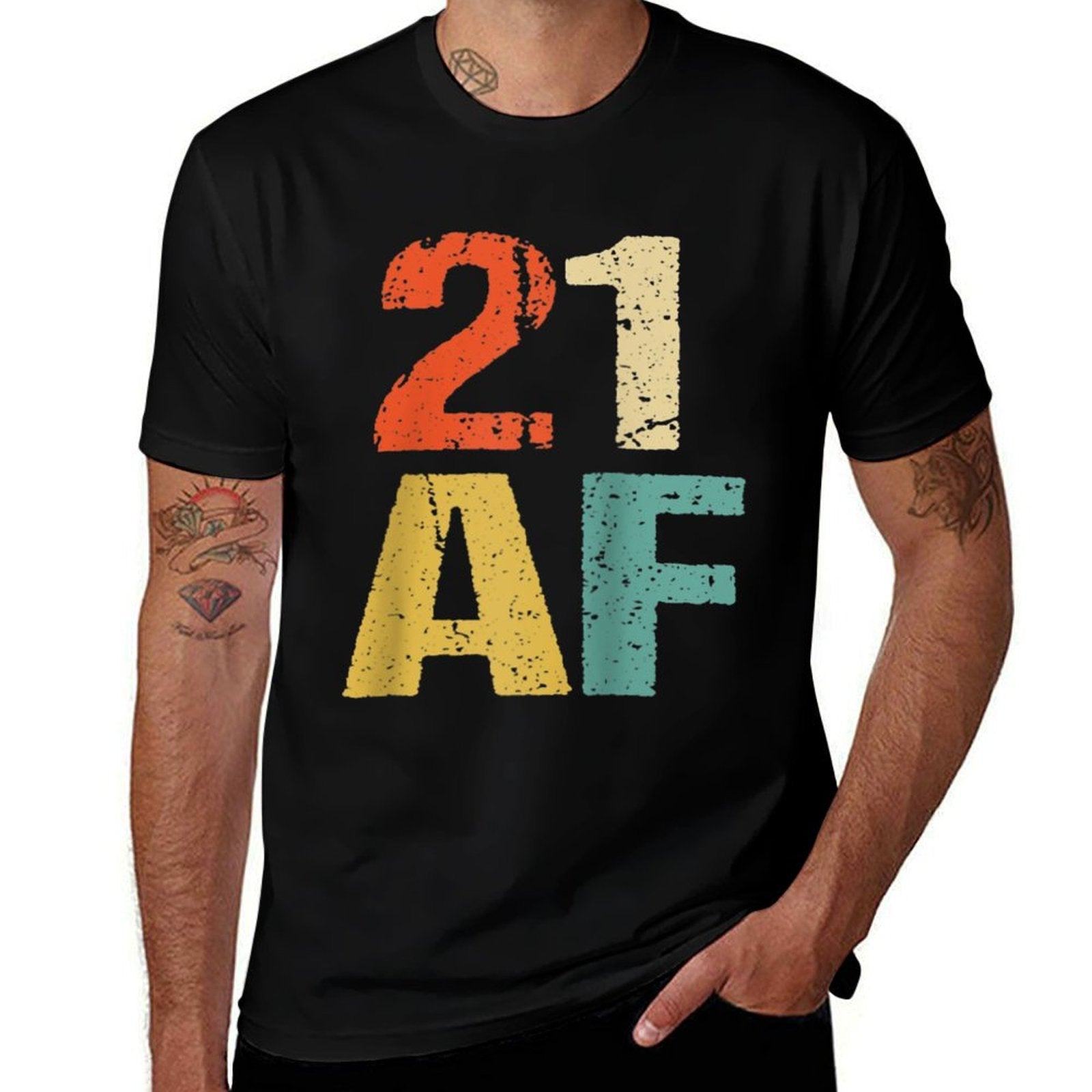 21st Birthday Vintage 21 AF Retro 21st Birthday Raglan Baseball  Odor-resistant T-Shirt