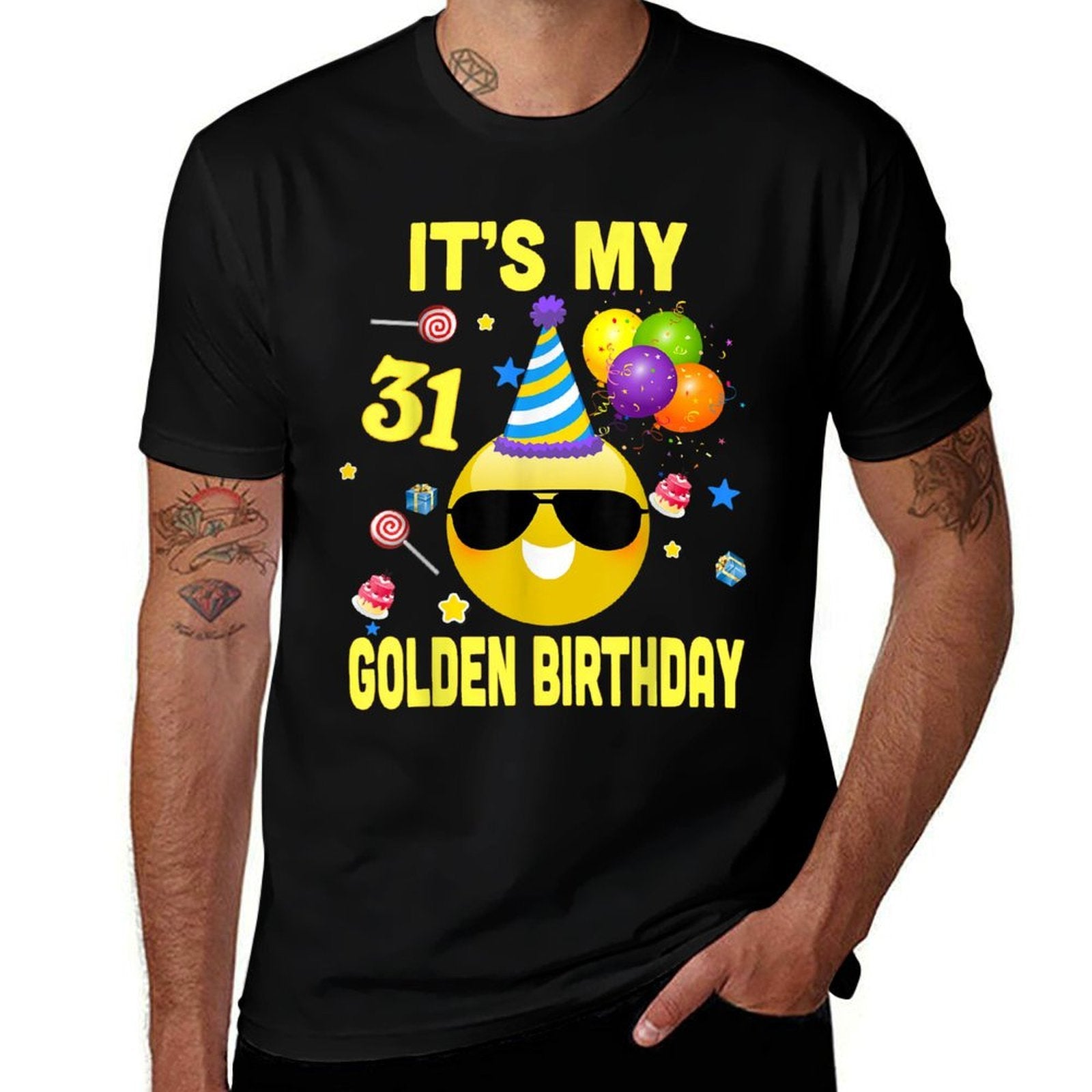 31st Birthday Gifts It's My Golden Birthday 31 Years Old WY2  Heathered Texture T-Shirt