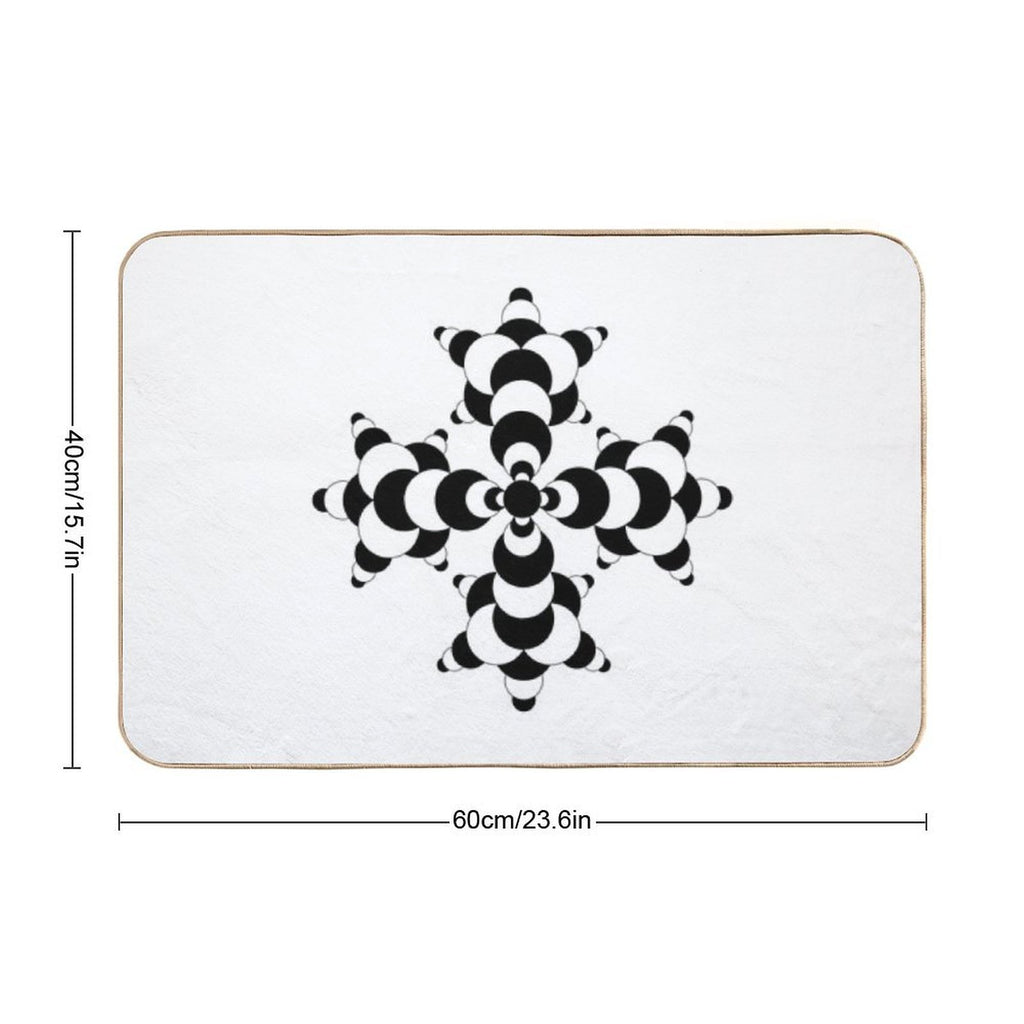 Fractal Molecule Crop Circle  Dirt-Trapping Bath Mat