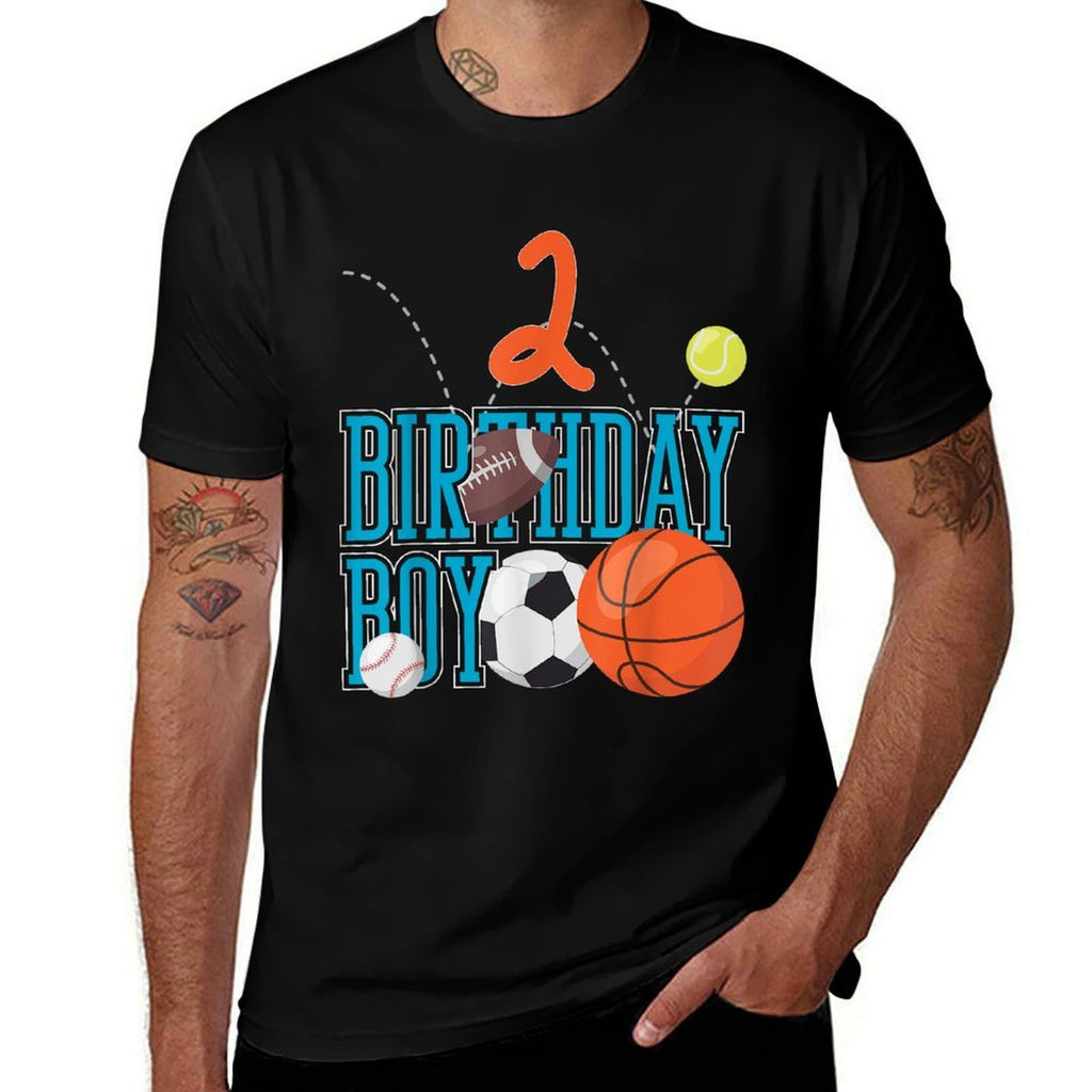 2 Years Old Birthday Boy Sports Matching Family  Moisture-wicking T-Shirt