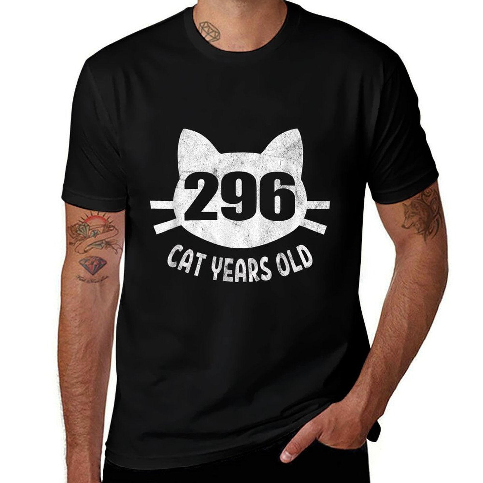 296 Cat Years Old 70th Birthday Gift For Cat Lovers  Odor-resistant T-Shirt