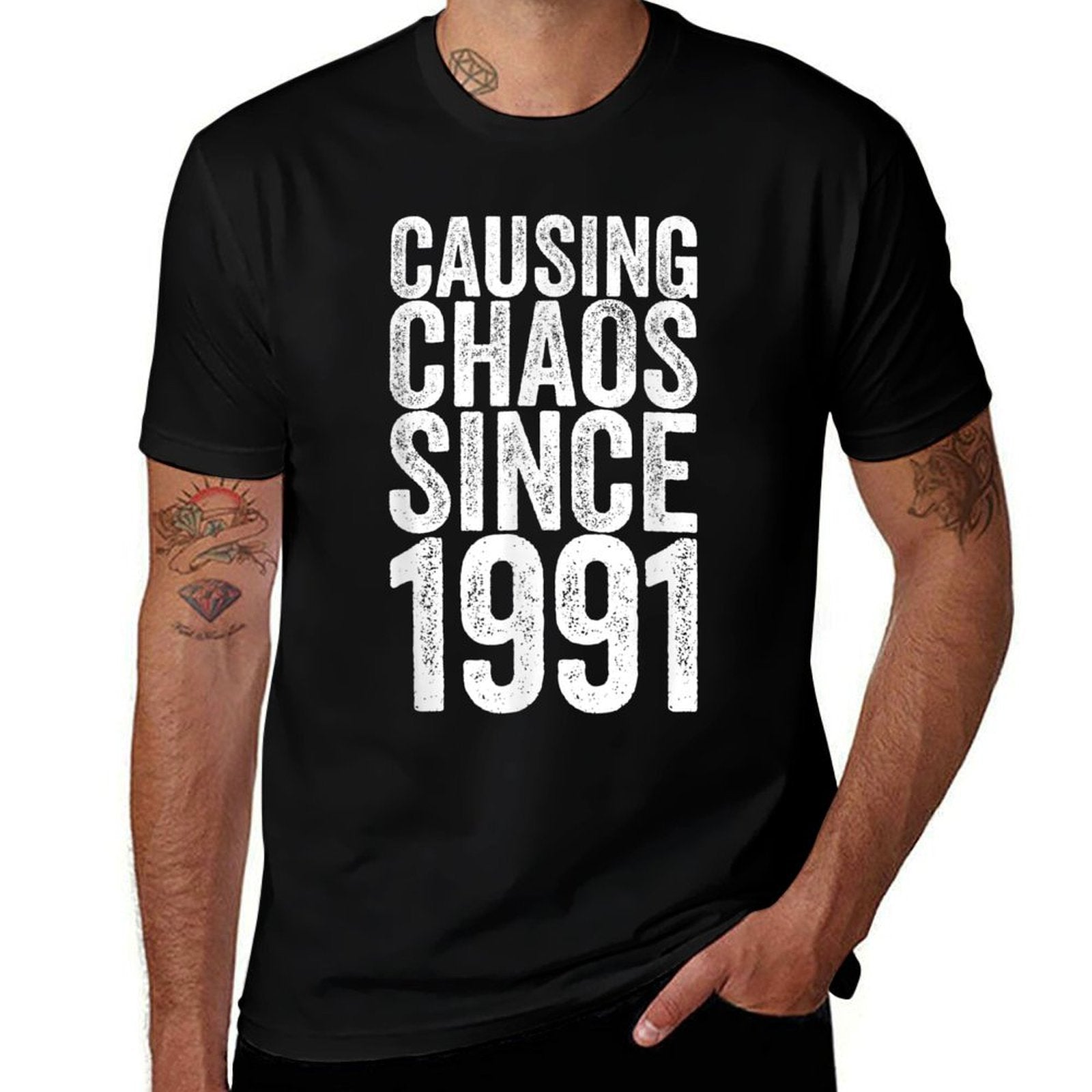 30 Years Old 1991 Causing Chaos Funny 30th Birthday  Quick-drying T-Shirt