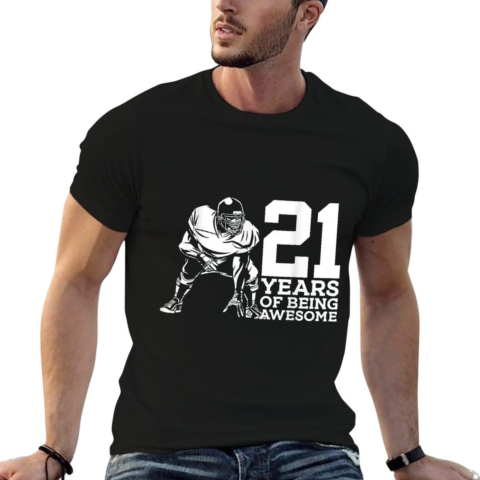 21 YEARS OF BEING AWESOME FOOTBALL 21ST BIRTHDAY Comfortable T-Shirt