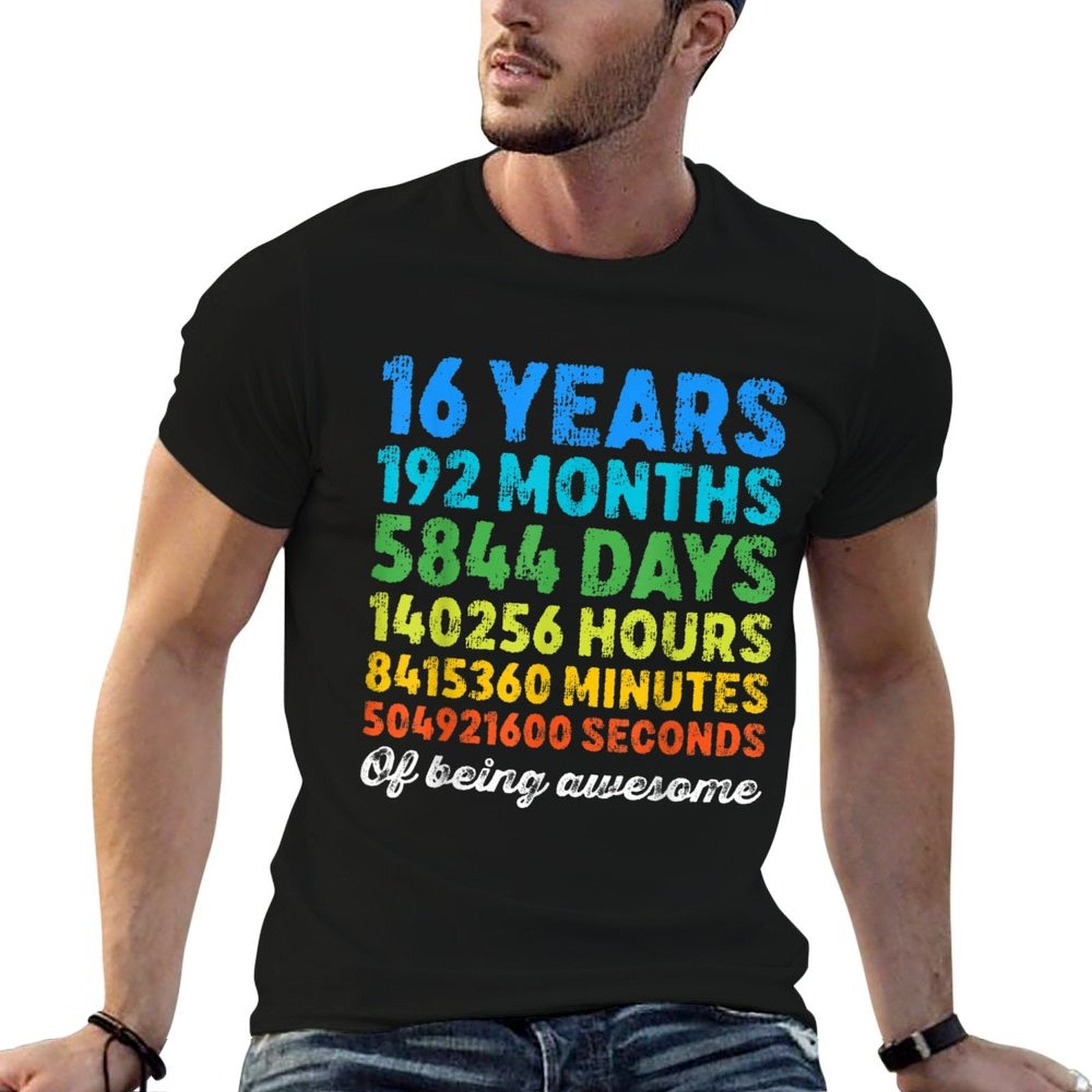 16 Years Old 16th Birthday Vintage Retro Countdown  Stretchy T-Shirt