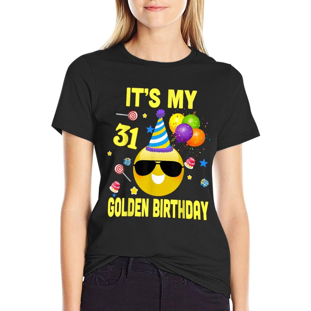 31st Birthday Gifts It's My Golden Birthday 31 Years Old WY2  Heathered Texture T-Shirt