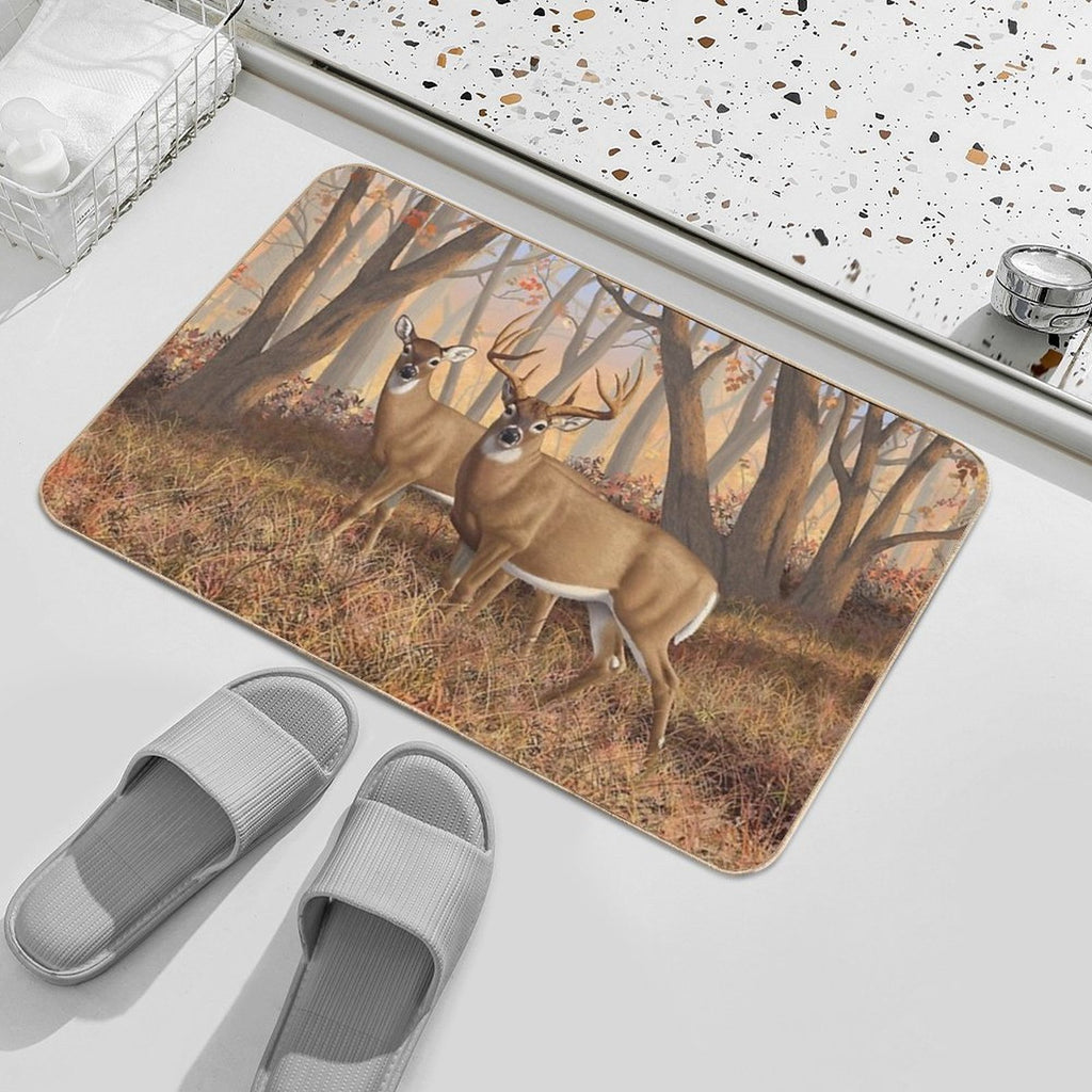 Whitetail Deer Monster Buck And Doe  Pet-Safe Bath Mat