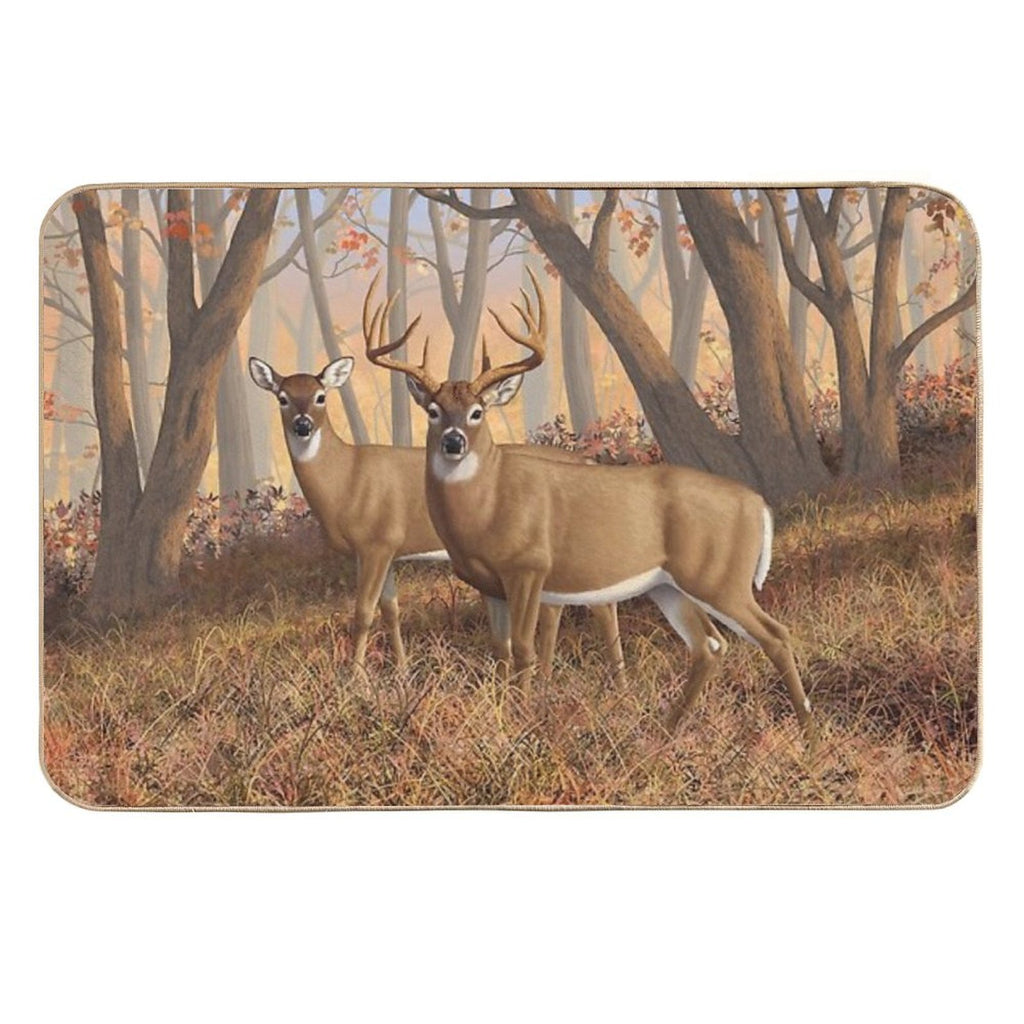 Whitetail Deer Monster Buck And Doe  Pet-Safe Bath Mat
