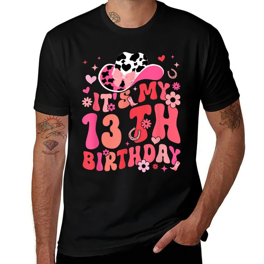 13th Birthday Cowgirl Thirteen Year Old Cow Girl Bday Party  High-quality Stitching T-Shirt