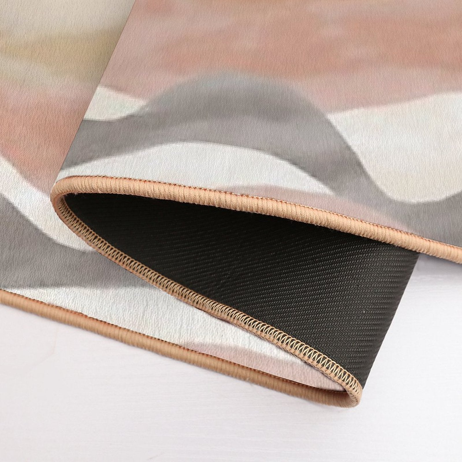 Calm Earthy Tones Abstract Waves Pattern  High-Traffic Bath Mat