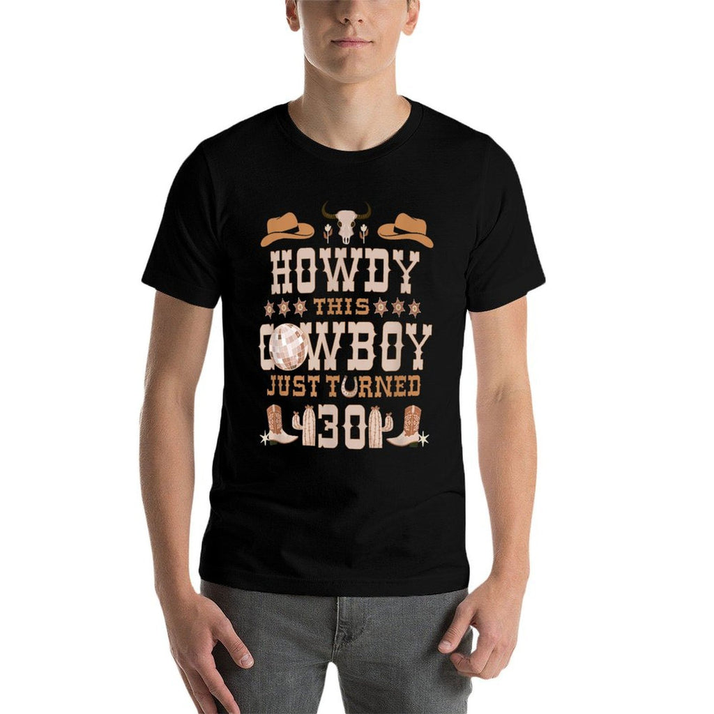30yr Birthday Cowboy Western 30 Years Old Boy 30th Birthday  Trendy Pattern T-Shirt