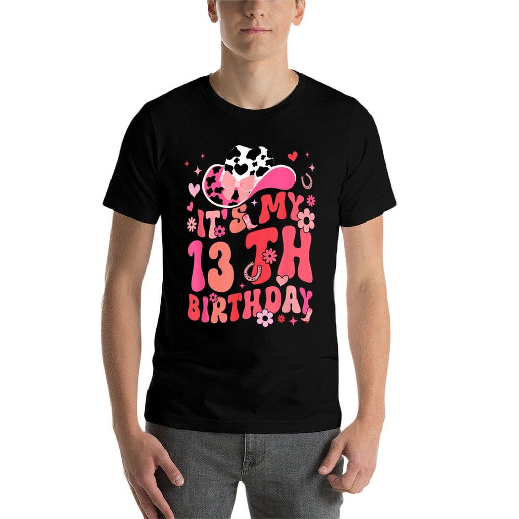 13th Birthday Cowgirl Thirteen Year Old Cow Girl Bday Party  High-quality Stitching T-Shirt
