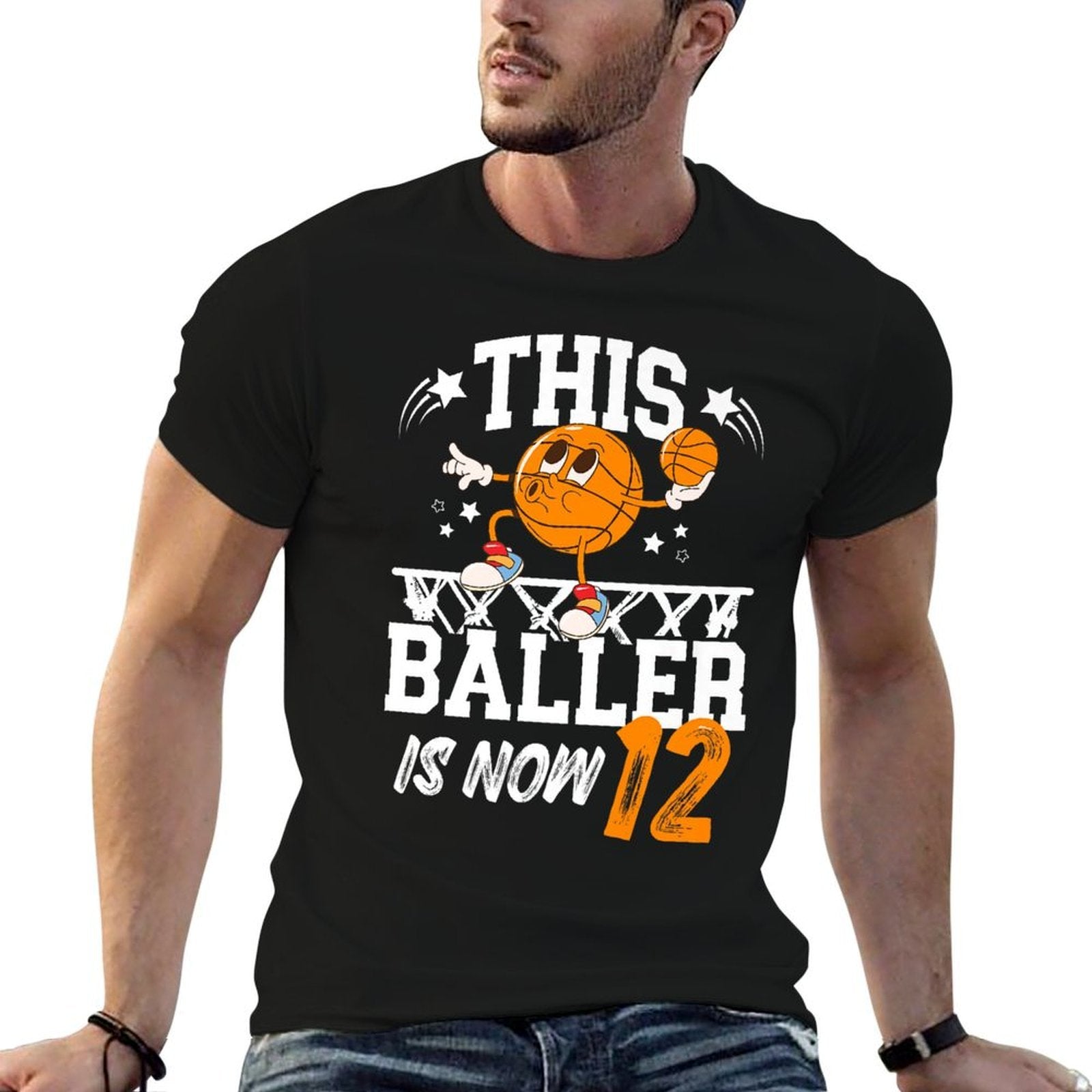 12th Basketball Birthday Twelve Year Old Basketball Player Premium  Versatile T-Shirt