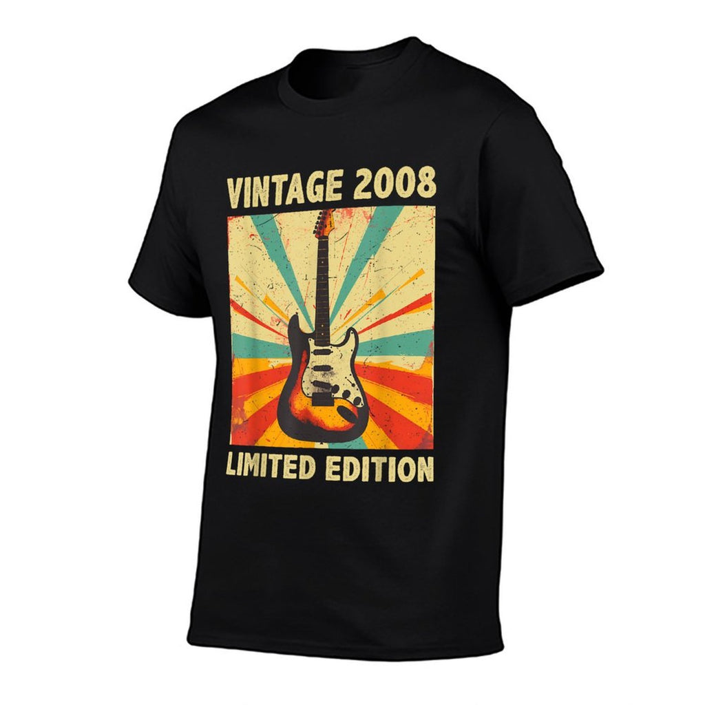17 Years Old Gift Vintage 2008 Guitar Lover 17th Birthday  Durable T-Shirt