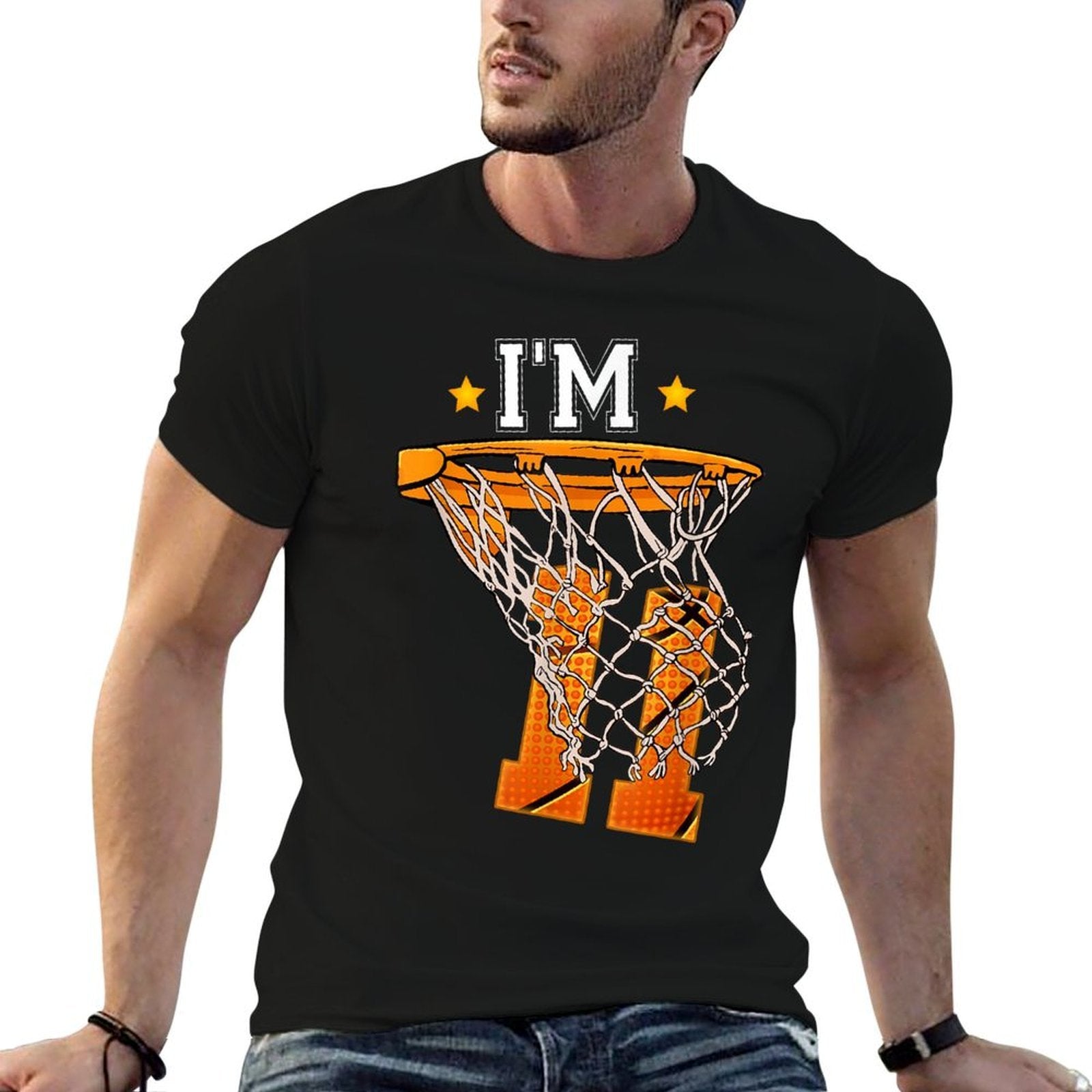 11th Birthday Basketball I'm 11 Boy Girl 11th Birthday  Polyester Blend T-Shirt
