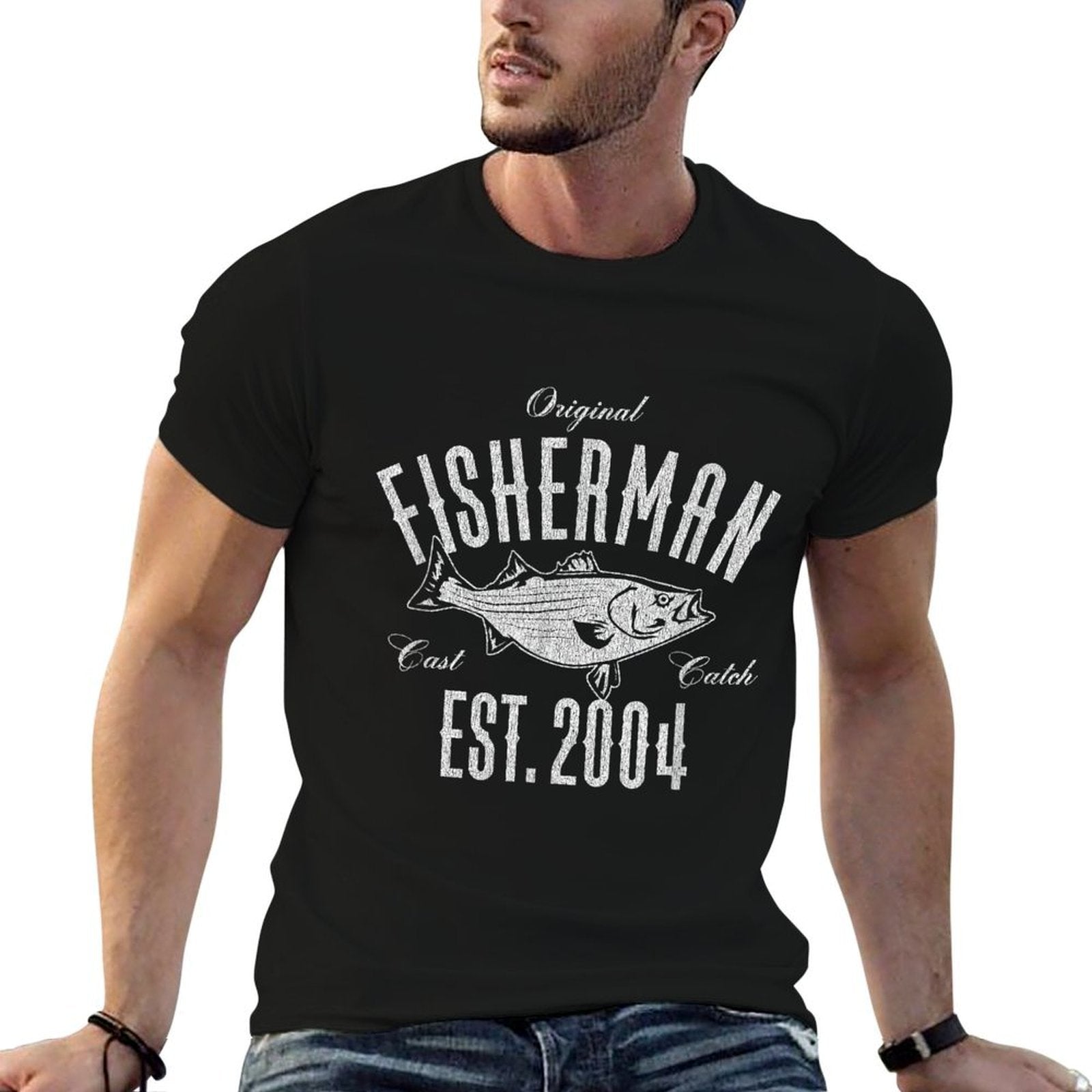 21 Year Old Fisherman Fishing 2004 21st Birthday  Odor-resistant T-Shirt