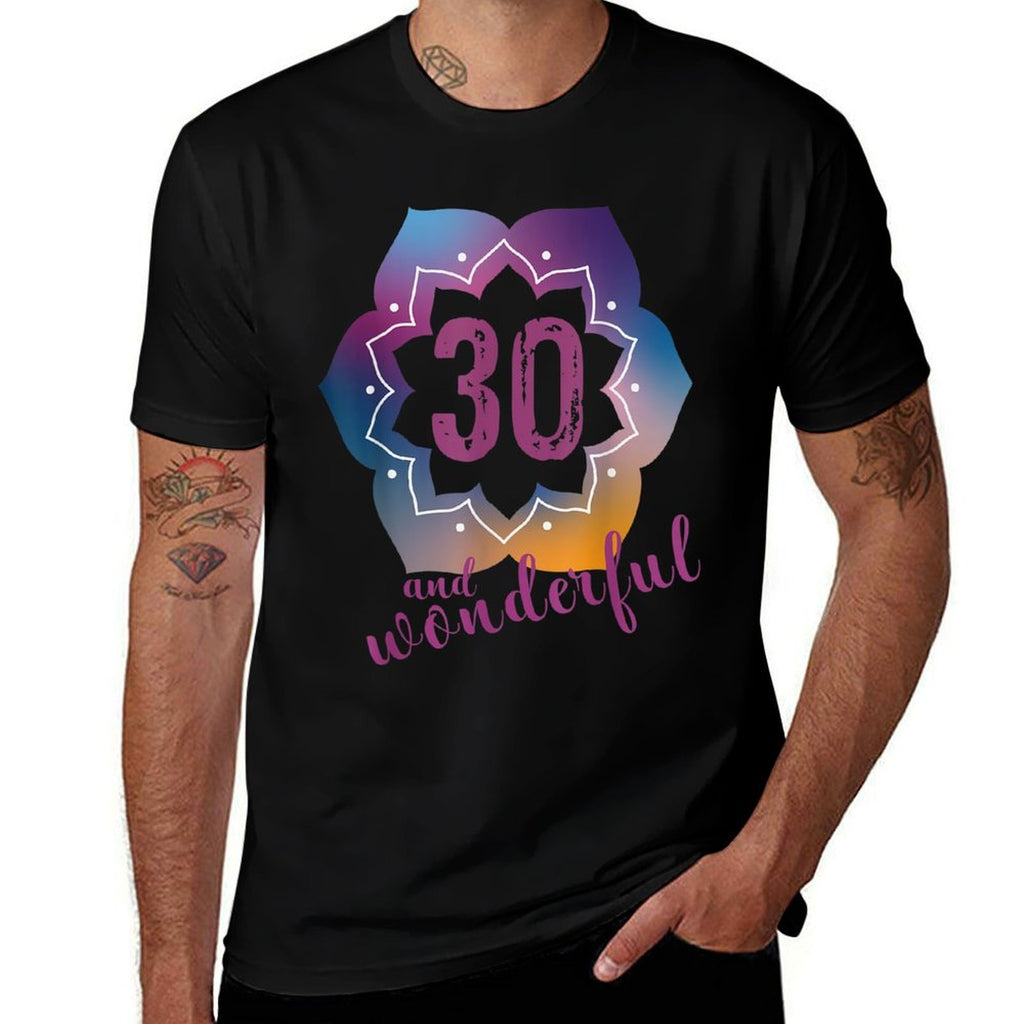 30 And Wonderful 30th Birthday T Shirt  Heathered Texture T-Shirt