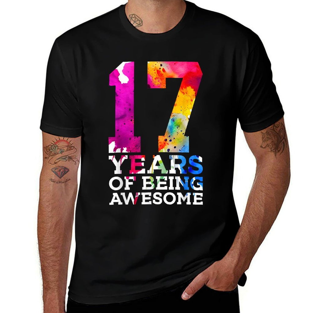 17 YEARS OF BEING AWESOME 17TH BIRTHDAY  Slim-fit Cut T-Shirt