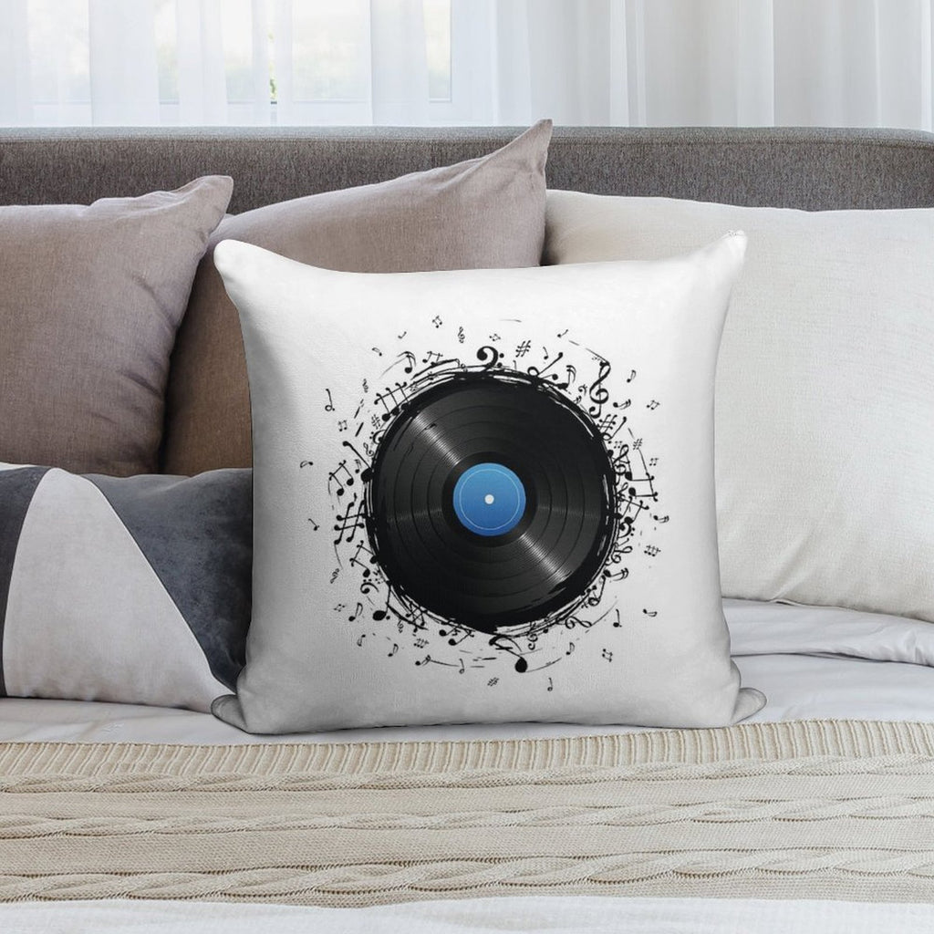 33 Vinyl Record Music Notes Soft Home Decor Throw Pillow