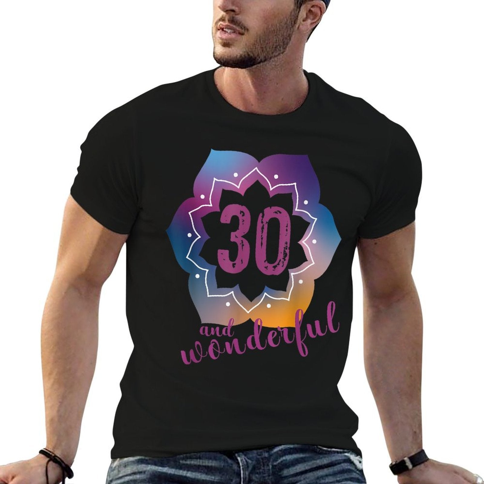 30 And Wonderful 30th Birthday T Shirt  Heathered Texture T-Shirt