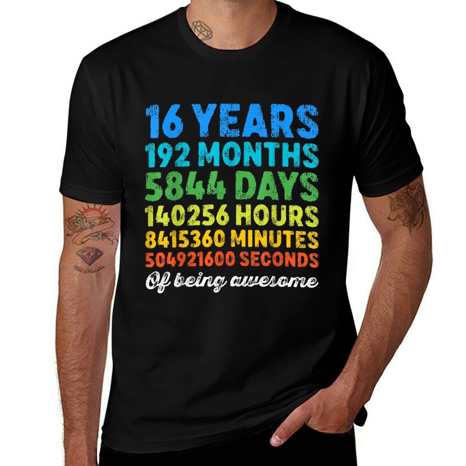 16 Years Old 16th Birthday Vintage Retro Countdown  Stretchy T-Shirt