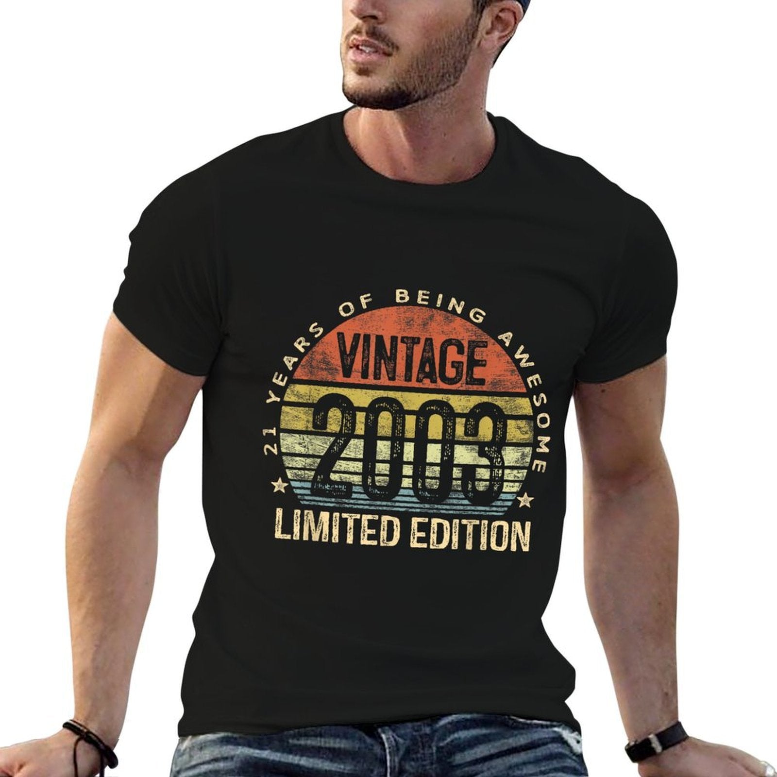 21 Year Old Gifts Vintage 2003 Limited Edition 21st Birthday  Oversized Silhouette T-Shirt