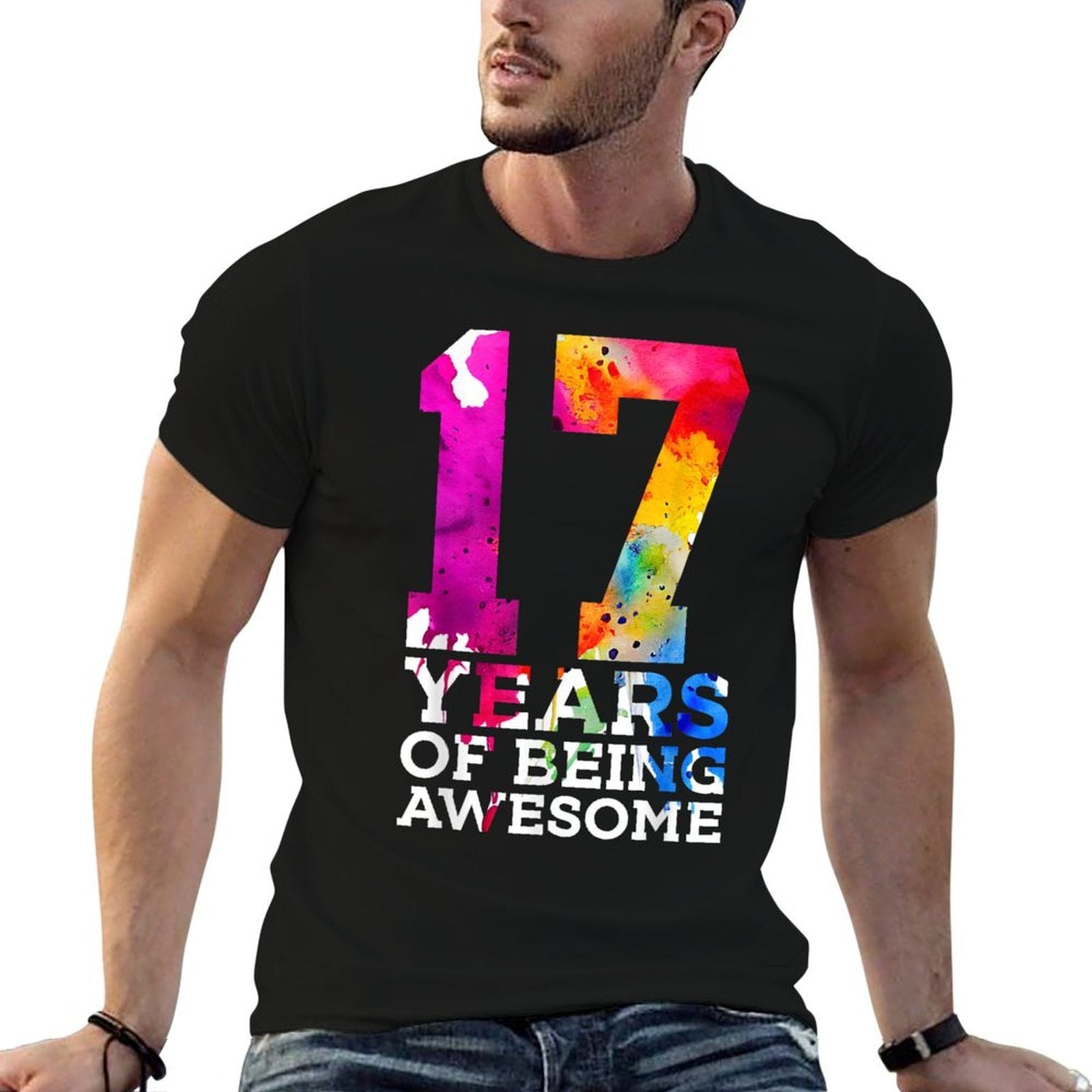 17 YEARS OF BEING AWESOME 17TH BIRTHDAY  Slim-fit Cut T-Shirt