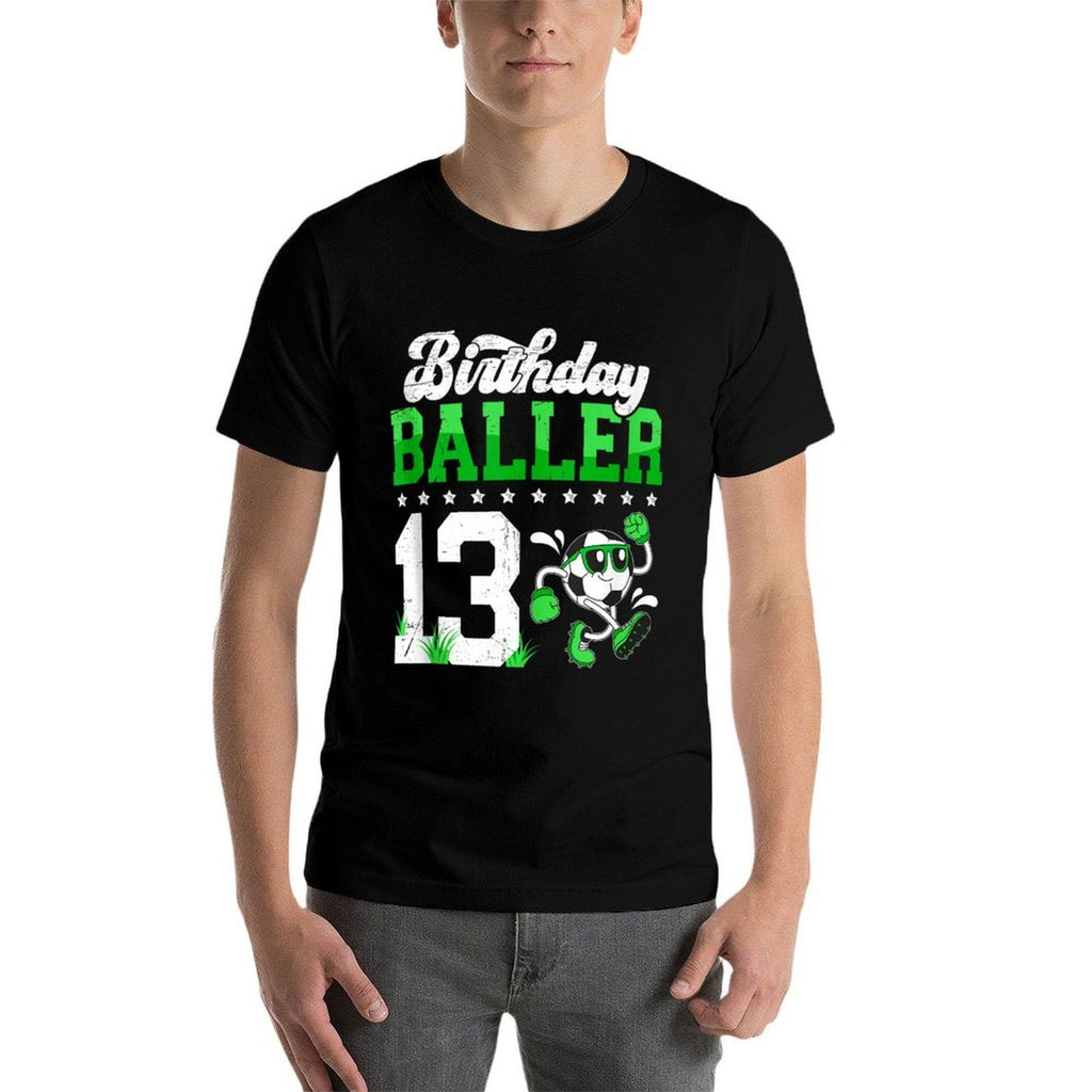 13th Soccer Birthday Party Thirteen Year Old Soccer Player  Quick-drying T-Shirt