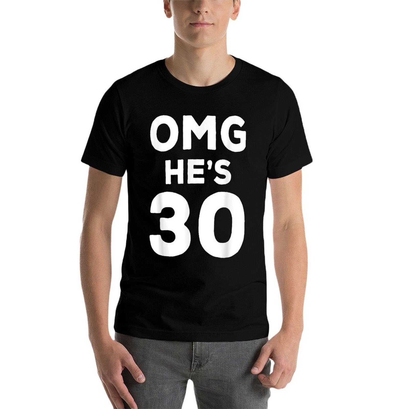 30th Birthday for Wife, Brother, Husband OMG He's 30  Trendy Pattern T-Shirt