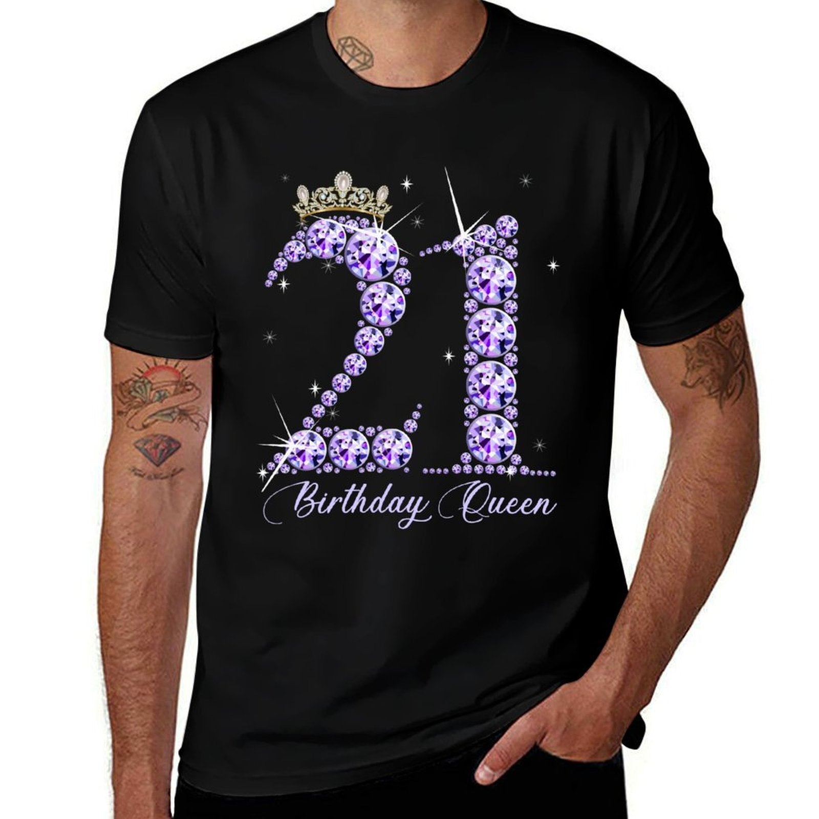 21 Year Old Its My 21st Birthday Queen Diamond Heels Crown  Relaxed-fit T-Shirt