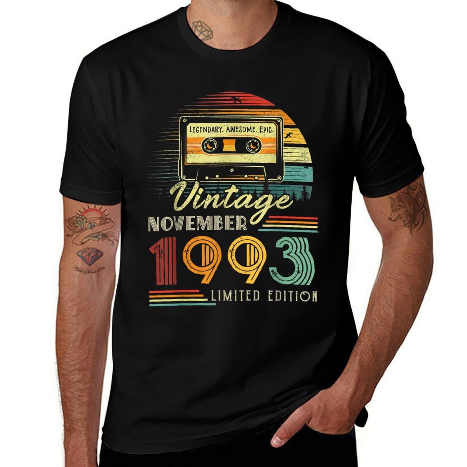 30 Years Old Made In 1993 November 1993 30th Birthday  Heathered Texture T-Shirt