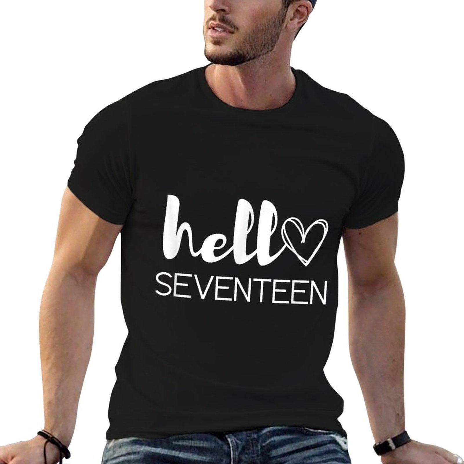 17 Years Old Girls 17th Birthdayn Hello Seventeen  Durable T-Shirt