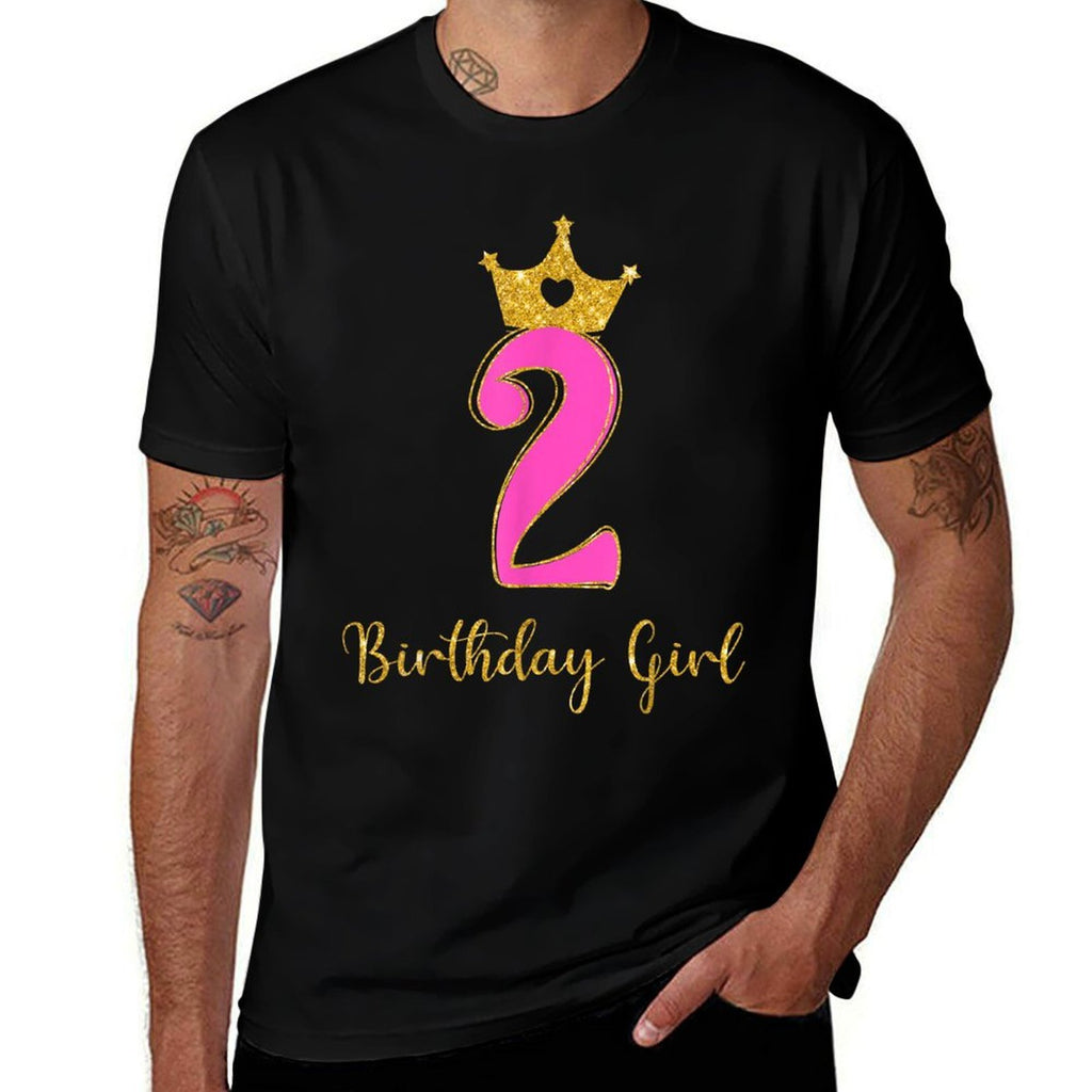 2nd Birthday Girls 2 Two Year Old Birthday Party Toddler Kid  Summer-ready Fabric T-Shirt