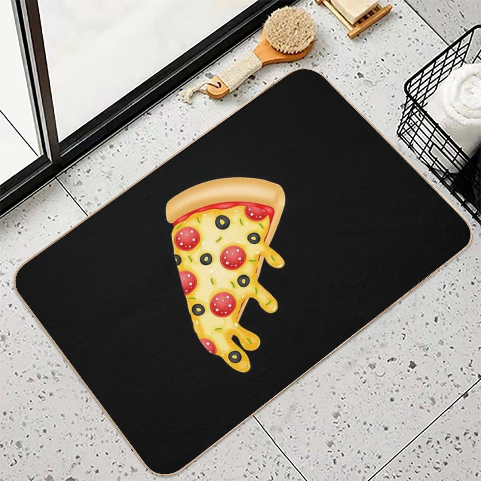 Pizza  Slip-Resistant Bath Mat
