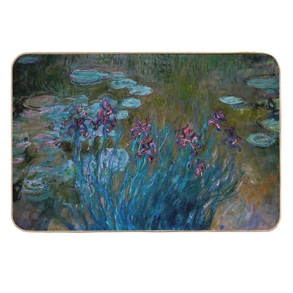 Irises And Water Lilies Claude Monet 1917  Long-Lasting Bath Mat