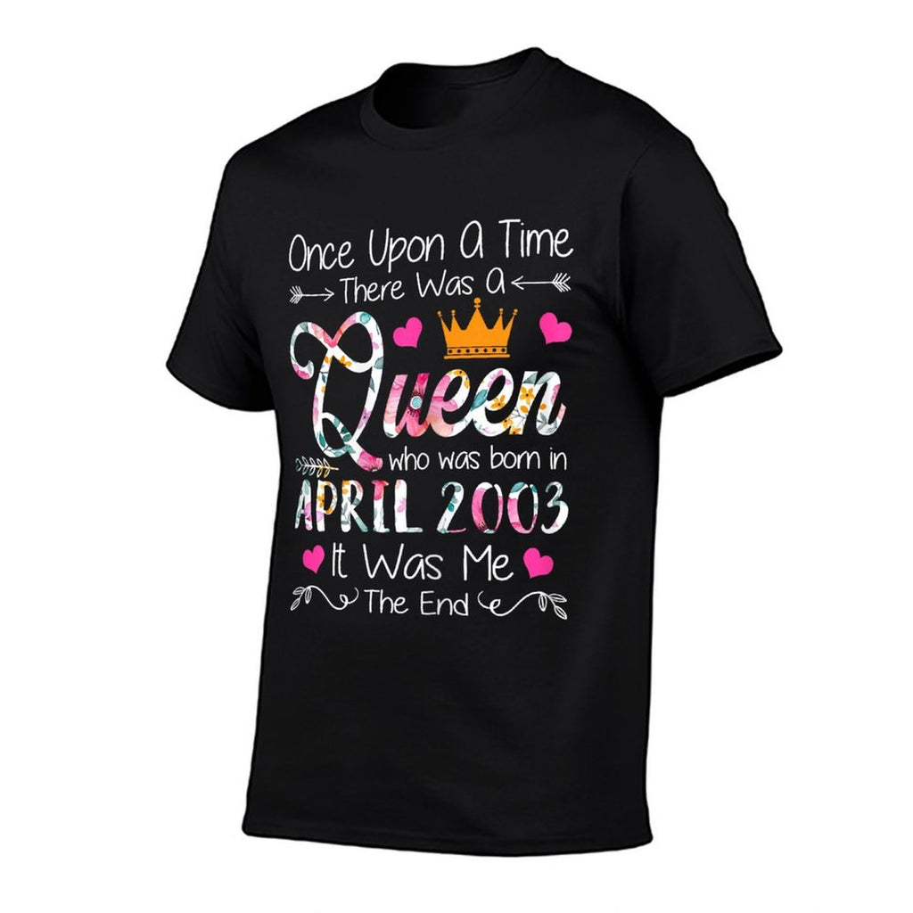 22 Years Old Birthday Girl 22 Birthday Queen April 2003  Ribbed Collar T-Shirt