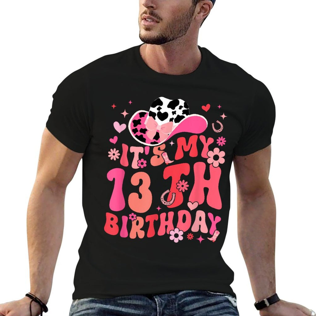 13th Birthday Cowgirl Thirteen Year Old Cow Girl Bday Party  High-quality Stitching T-Shirt