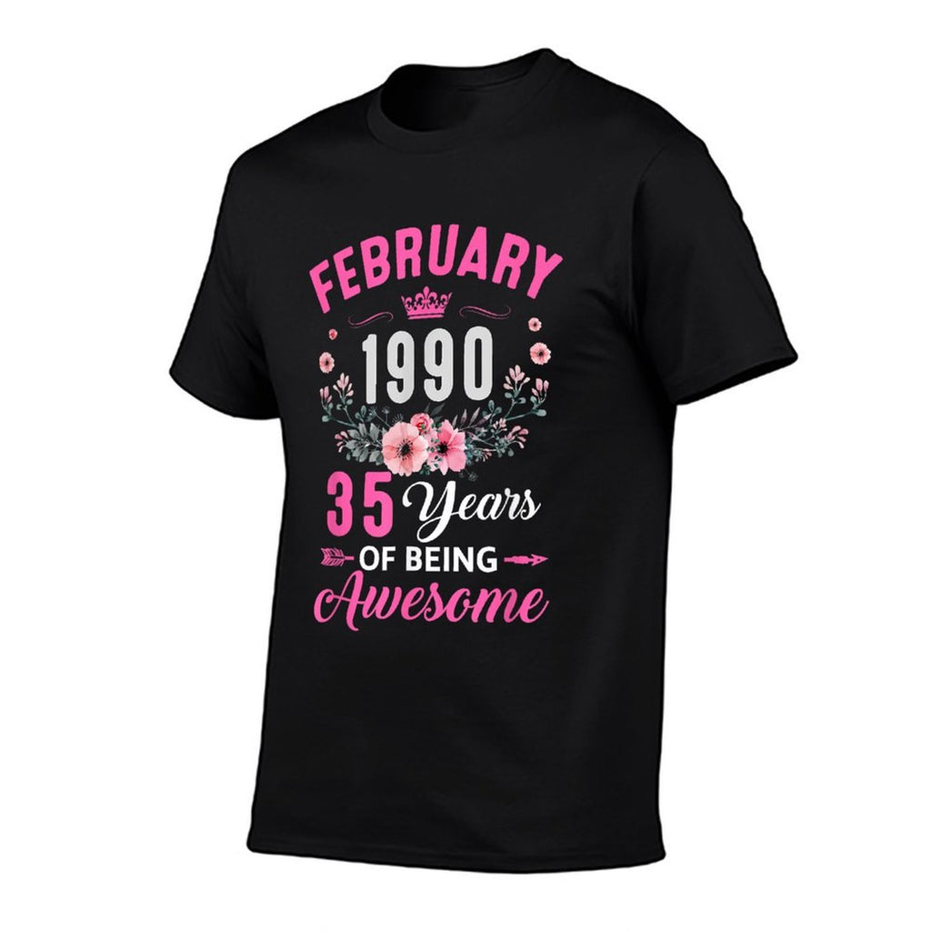 1990 35 Years Old February 35Th Birthday Women  Vintage-inspired T-Shirt