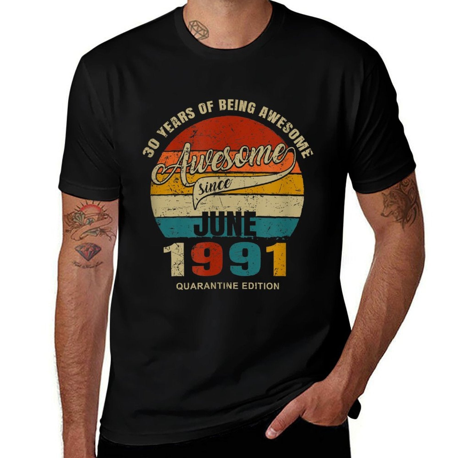 30 Years Of Being Awesome Since June1991 30th Birthday  Breathable T-Shirt