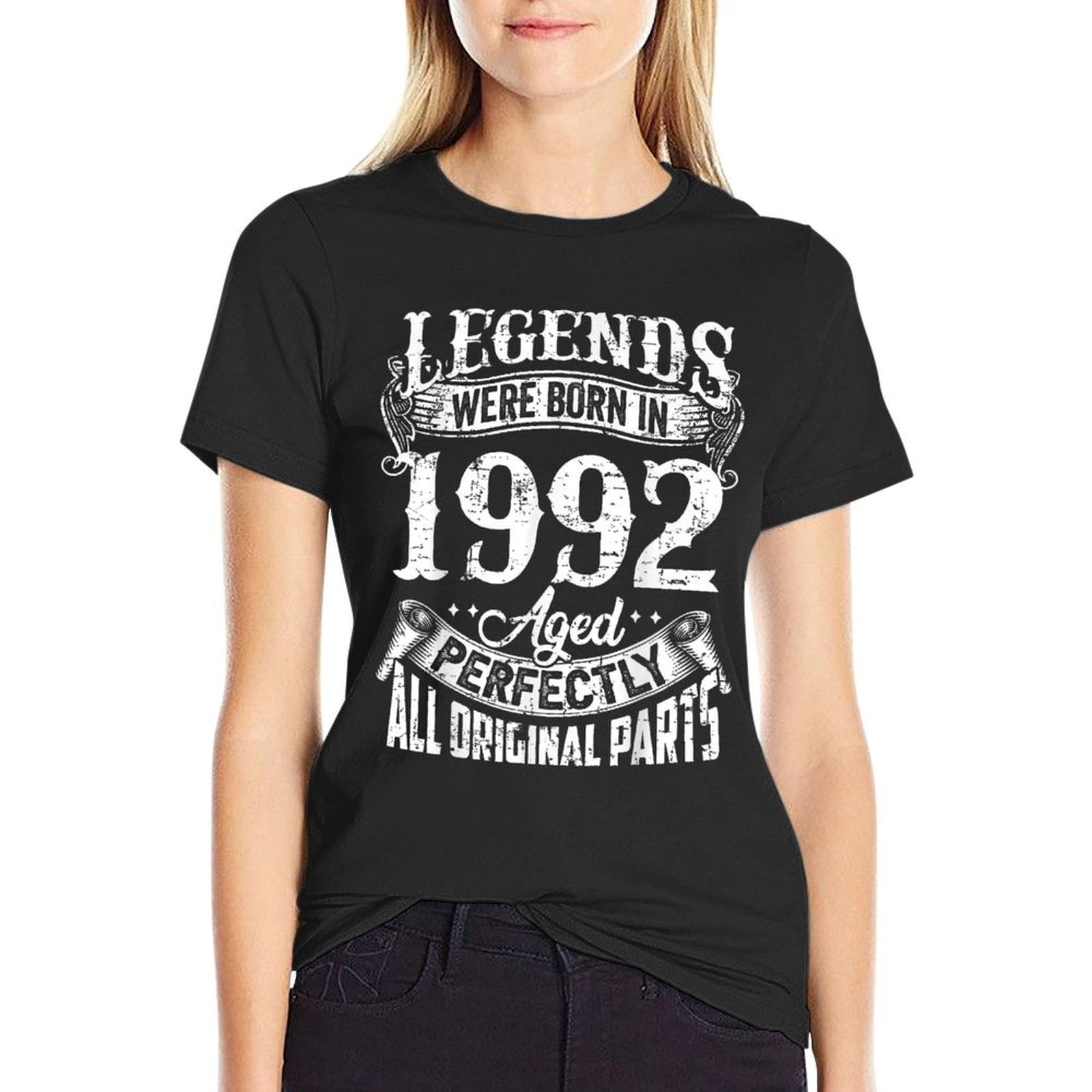 30 Years Old Vintage Legends Born In 1992 30th Birthday  High-quality Stitching T-Shirt