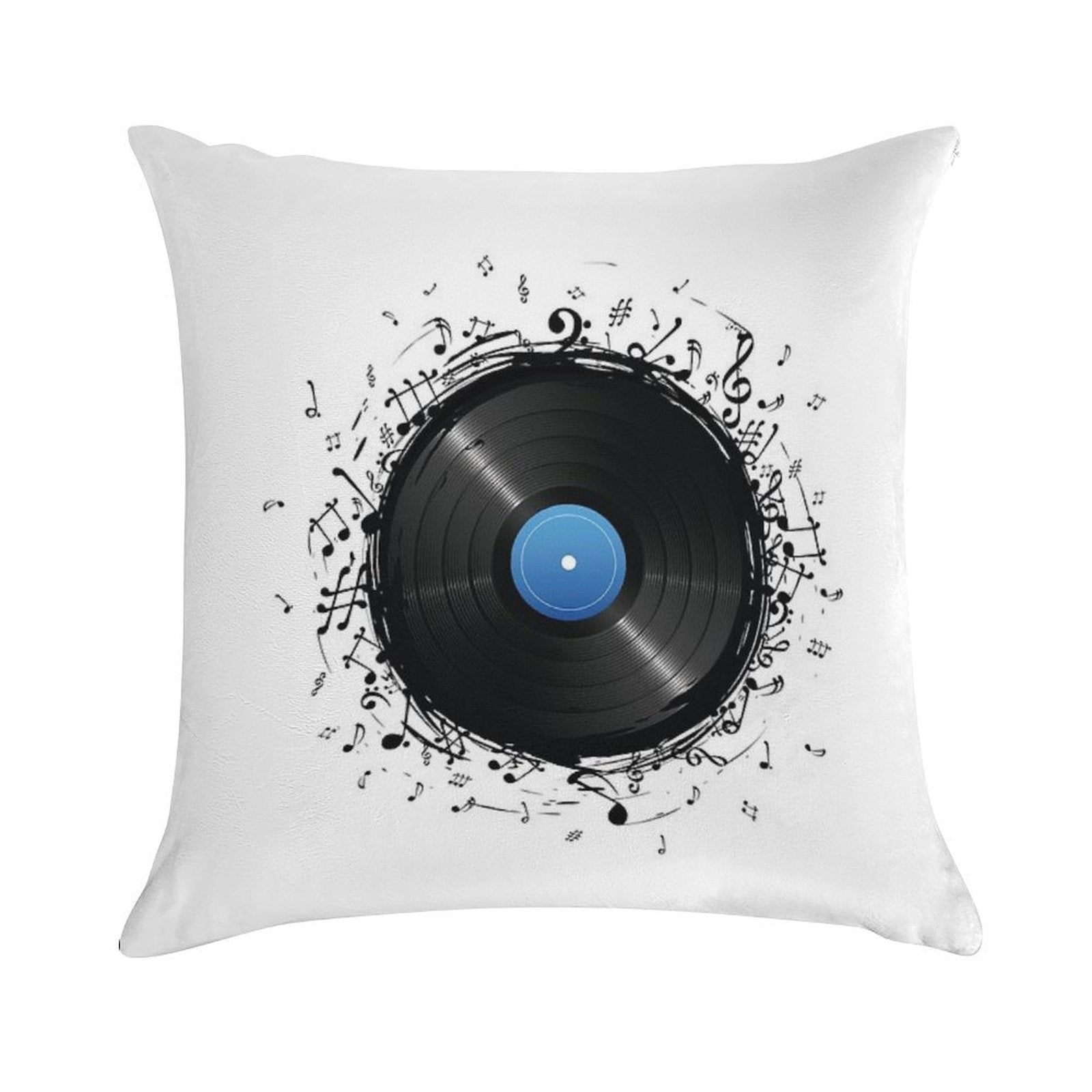 33 Vinyl Record Music Notes Soft Home Decor Throw Pillow