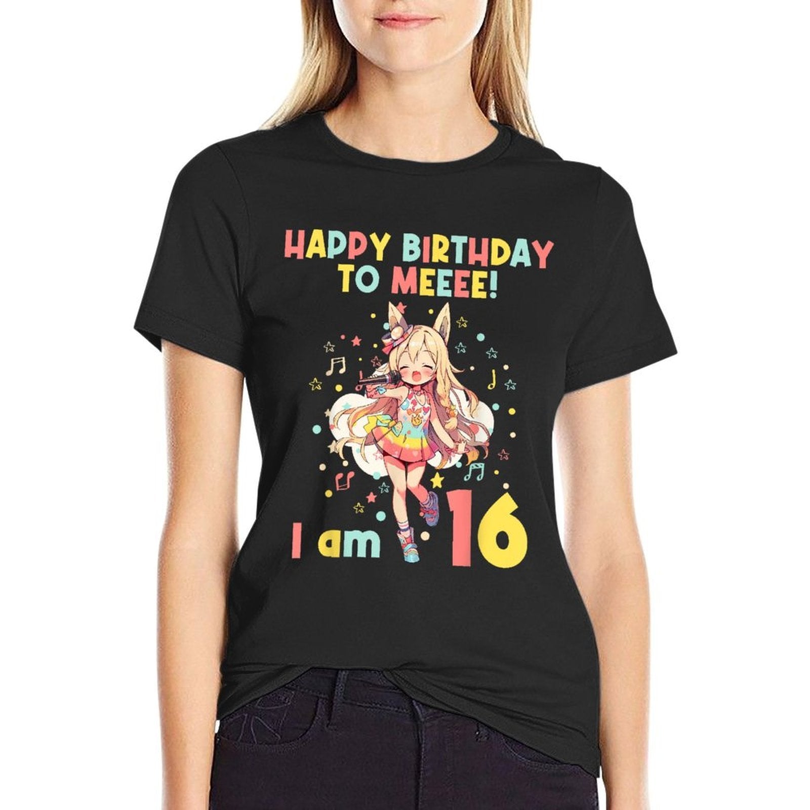 16 Years Old 16th Birthday for Girl Anime 16 Birthday  Affordable Price T-Shirt
