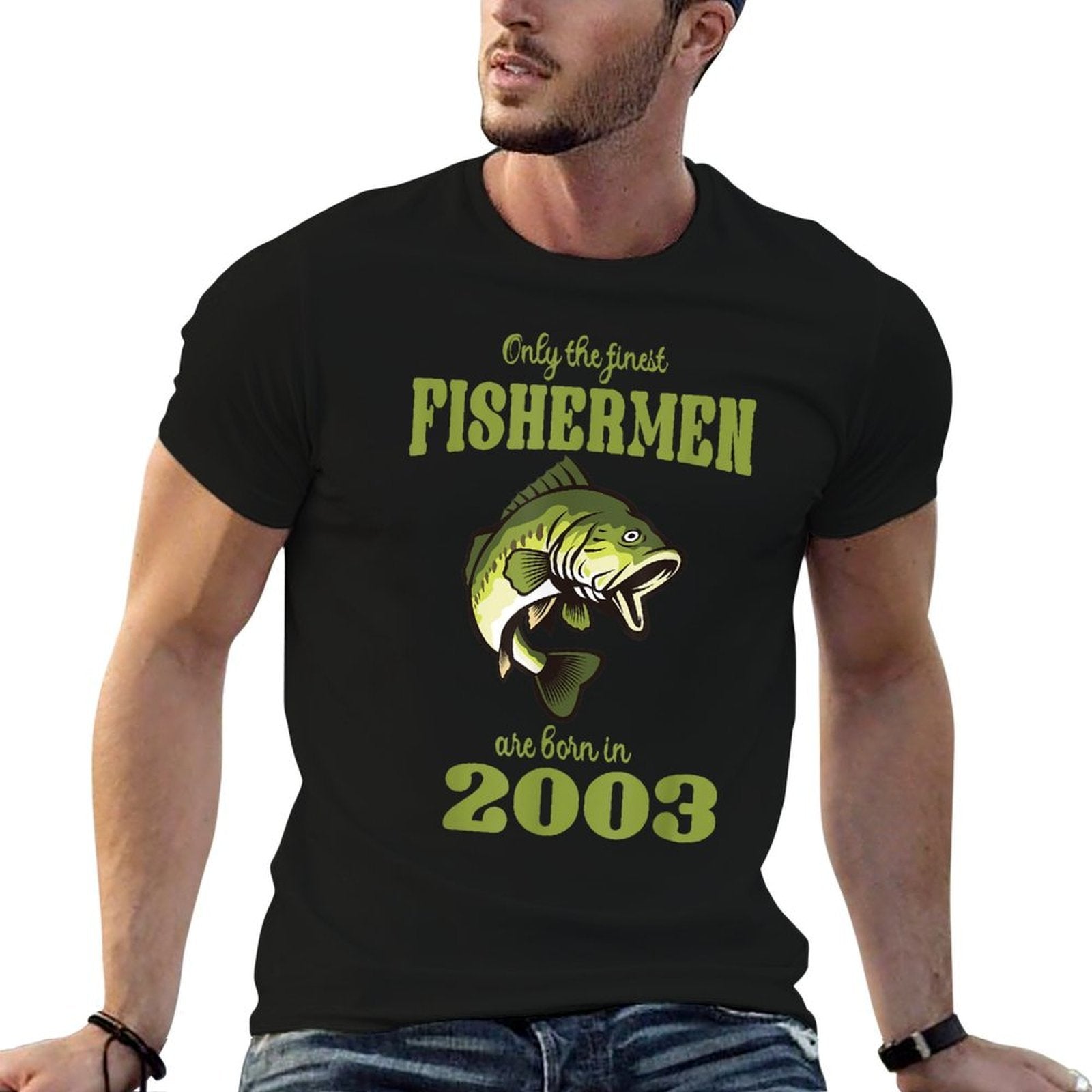 21 Year Old Fishing Fishermen Are Born In 2003 21st Birthday  Stretchy T-Shirt