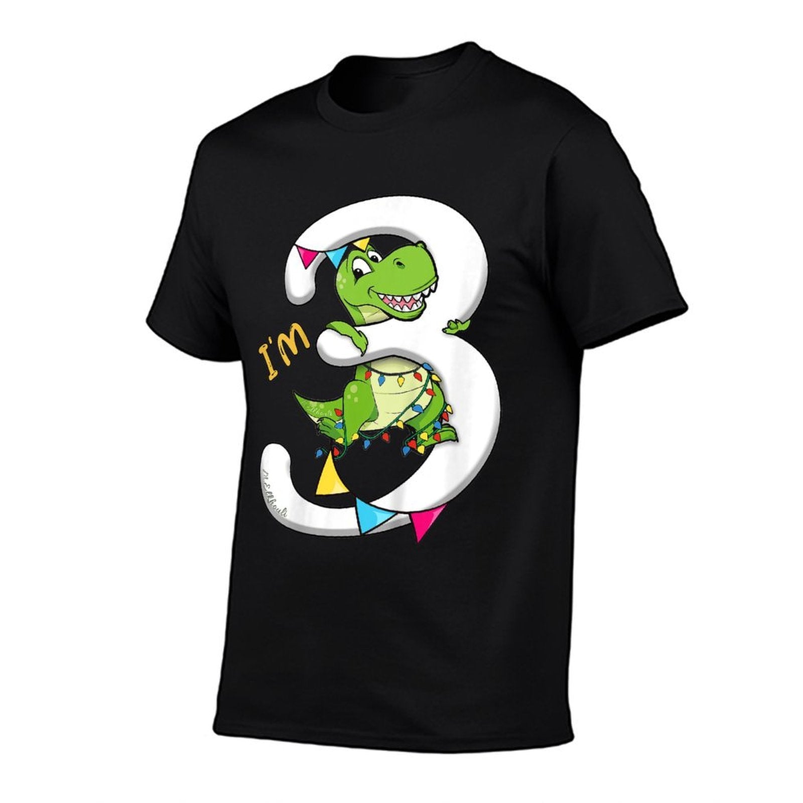 3rd Birthday Dinosaur  Dino Third Bday Im 3 Years Boys  High-quality Stitching T-Shirt