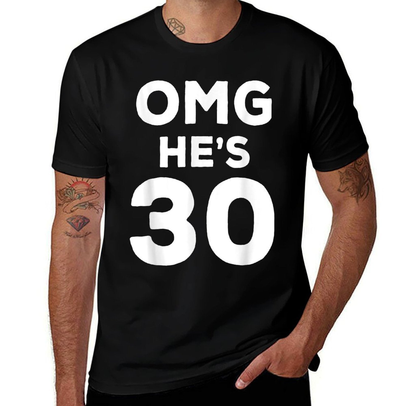30th Birthday for Wife, Brother, Husband OMG He's 30  Trendy Pattern T-Shirt