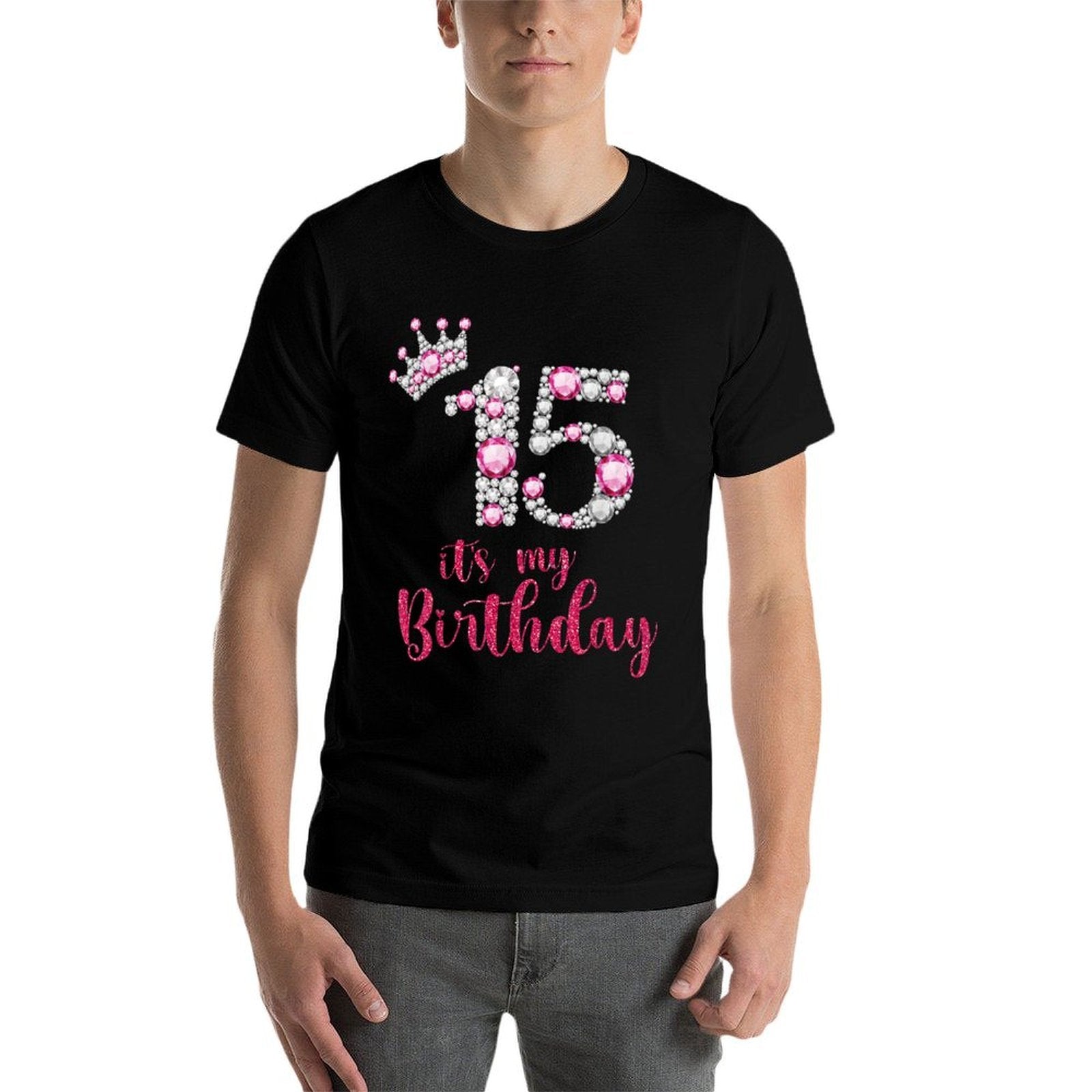 15 It's My Birthday 15th Birthday 15 Years Old Bday  Heathered Texture T-Shirt