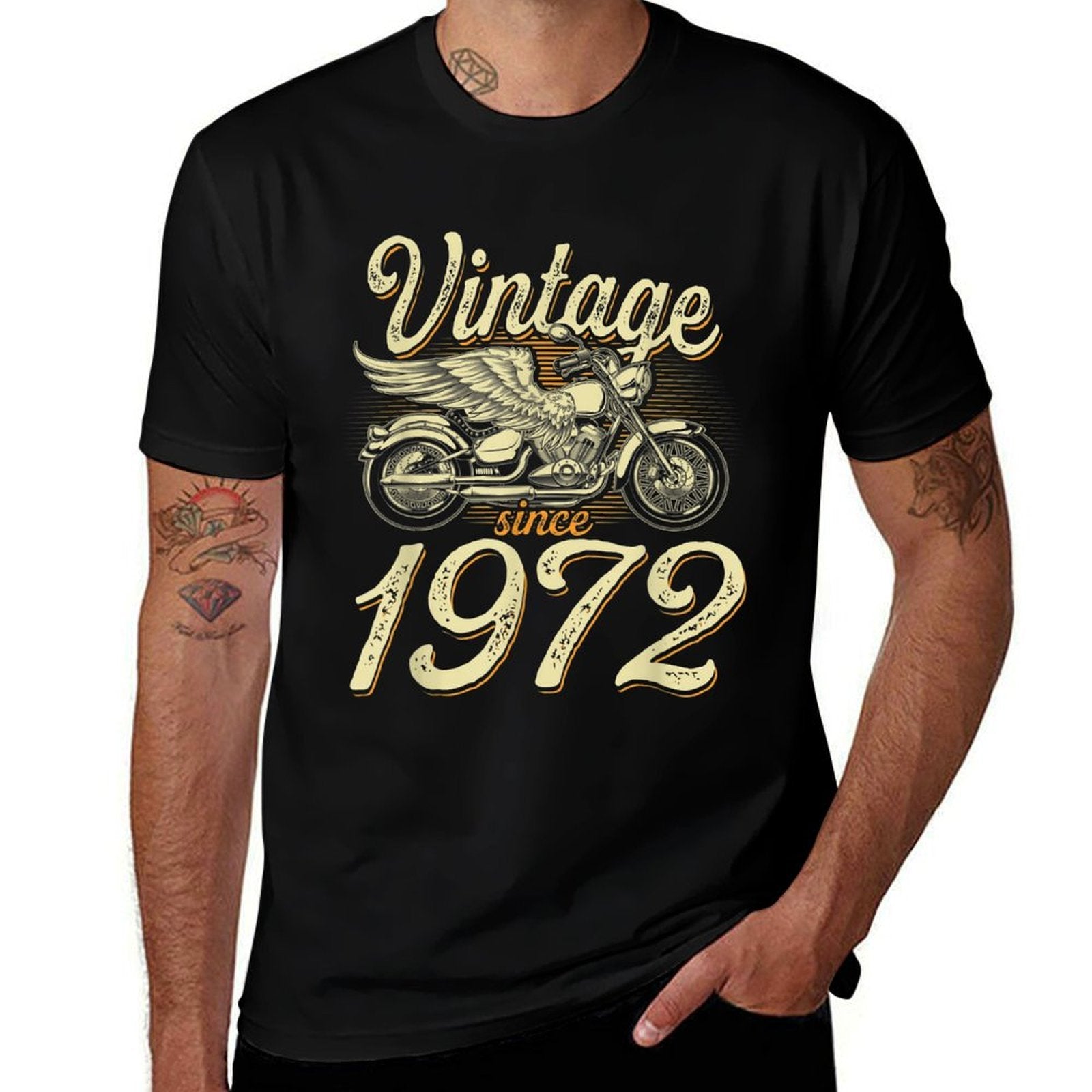 1972 Vintage Motorcycle Biker Funny 50th Birthday  Cotton T-Shirt