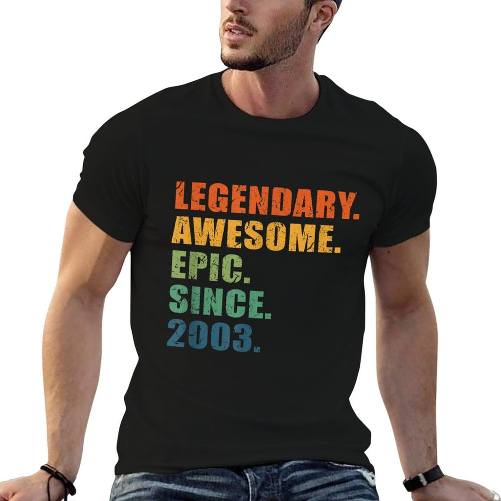 2003 For Men Women 21 Year Anniversary 21st Birthday  Summer-ready Fabric T-Shirt