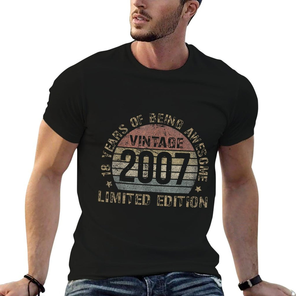 18 Year Old Bday Decorations Men Boy 18Yr 2007 18Th Birthday  Relaxed-fit T-Shirt